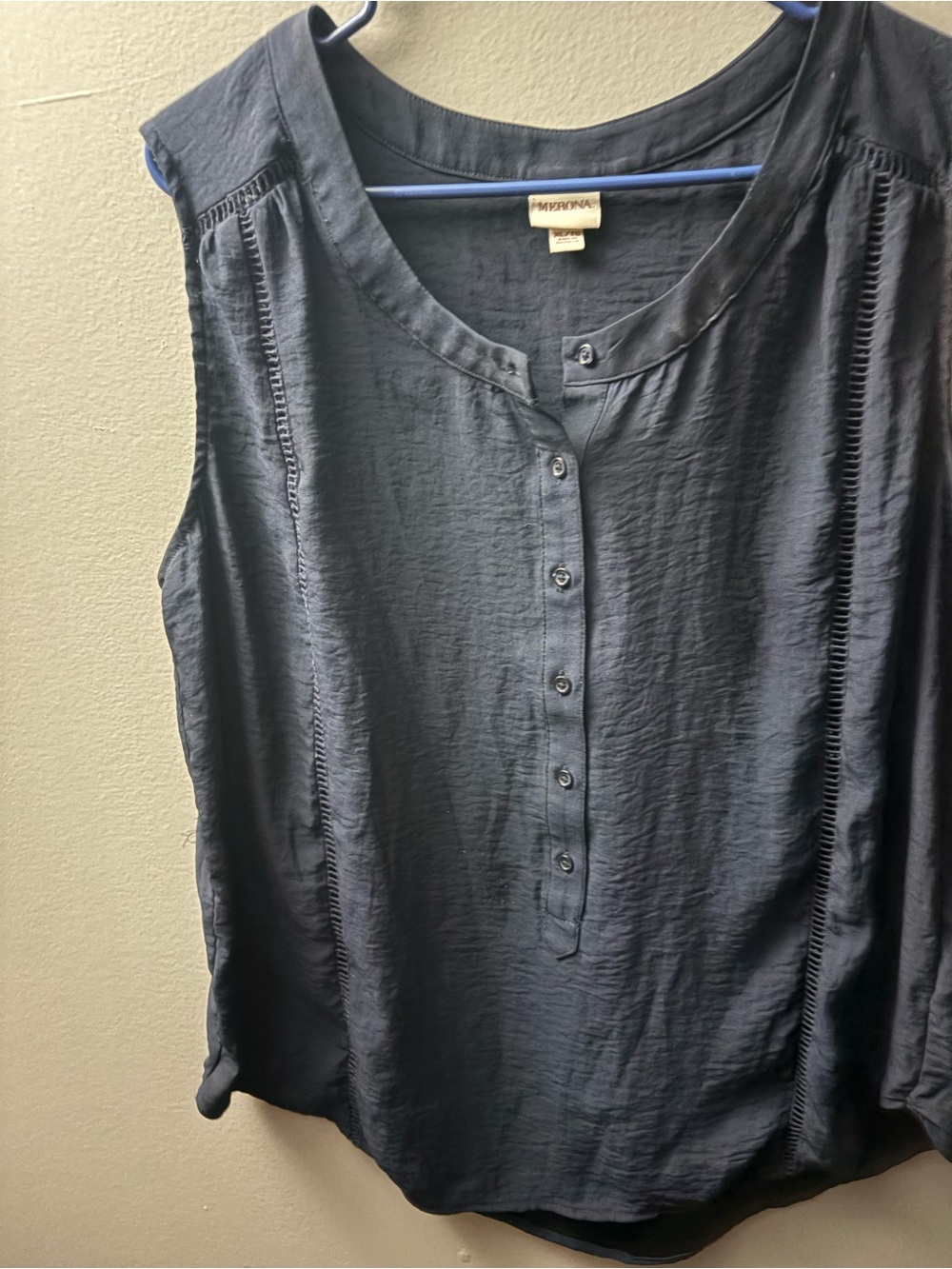 Merona Navy Sleeveless Button-Front Camisole